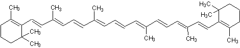 Image de la structure moléculaire représentant bêta-Carotène