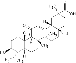 Image of molecular structure representing Glycyrrhetinic acid