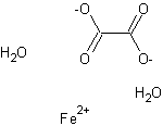 Image of molecular structure representing Iron (II) oxalate, dihydrate