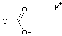 Image of molecular structure representing Potassium bicarbonate