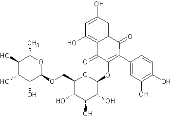 Image de la structure moléculaire représentant Rutine